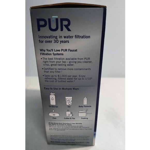 PUR Maxion Faucet Water Filter Filtration Reduces 99% Lead Silver Model PFM300V - Picture 4 of 6